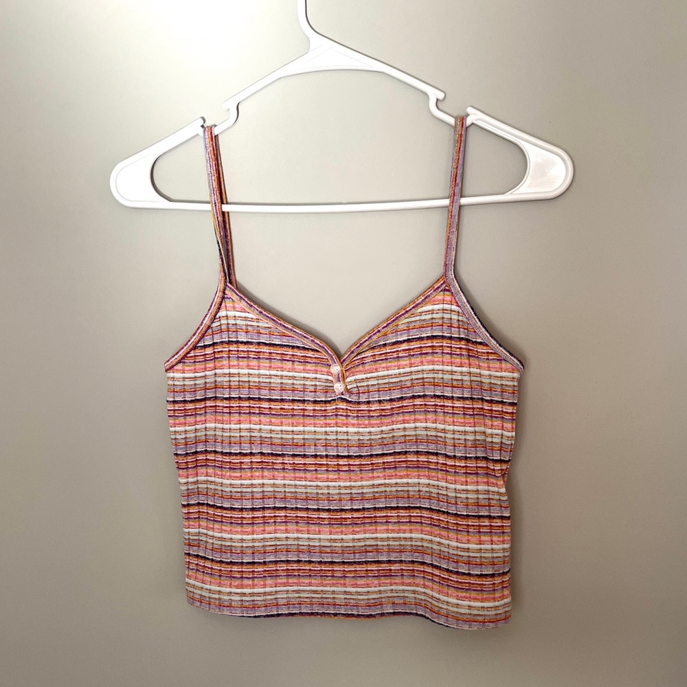 Striped crop top tank. Worn once or twice, and in perfect condition!